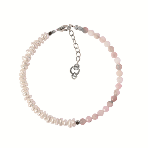 "I LOVE MYSELF" BRACELET PEARLS SILVER