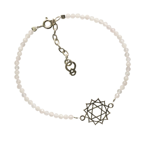 HEART CHAKRA BRACELET - SILVER